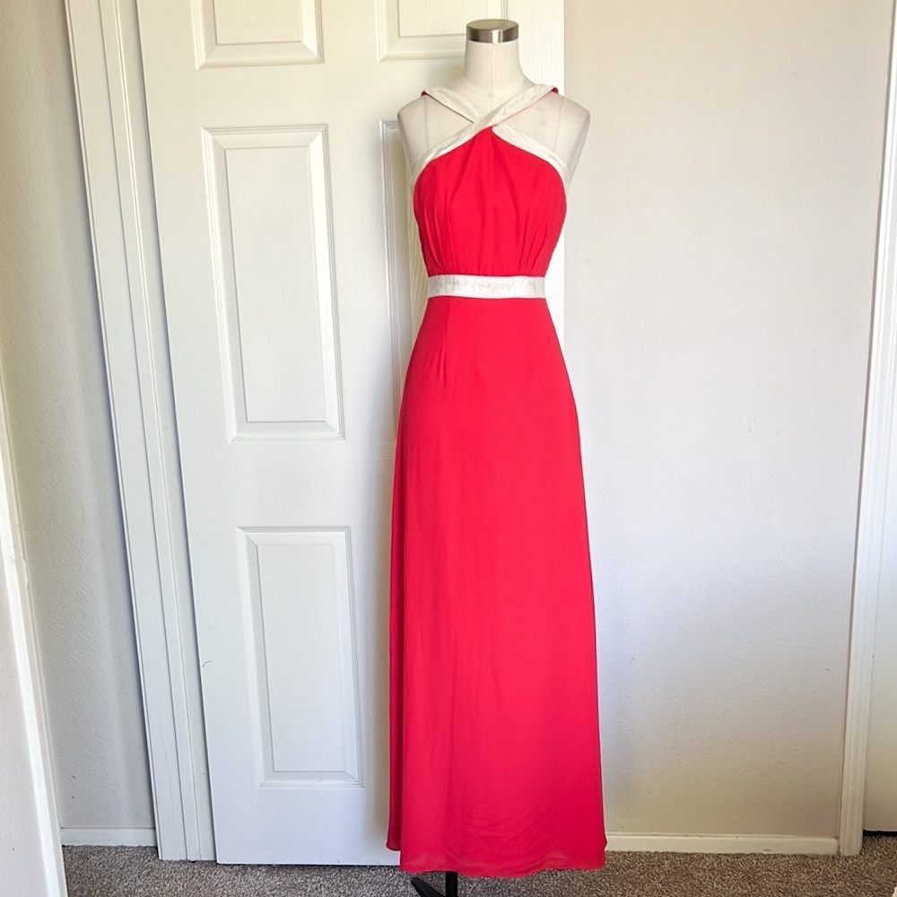 NWT Fame and Partners Red Long Halter Top Dress